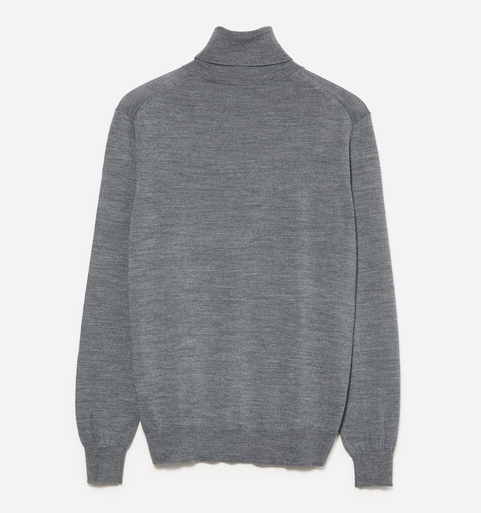 Dark marl gray sweater with high neck - men's high neck sweaters - Gray | Sisley image number 2